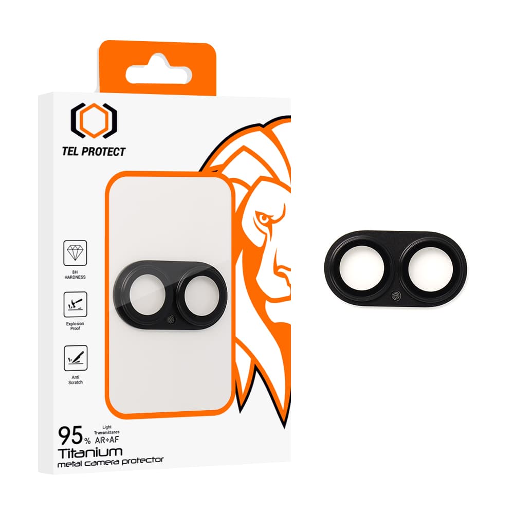 Tvrzené sklo Tel Protect 95% AR+AF Full Metal Camera Protector na fotoaparát pro iPhone 17 černé - náhled 1