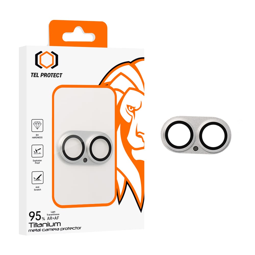 Tvrzené sklo Tel Protect 95% AR+AF Full Metal Camera Protector na fotoaparát pro iPhone 17 stříbrné - náhled 1