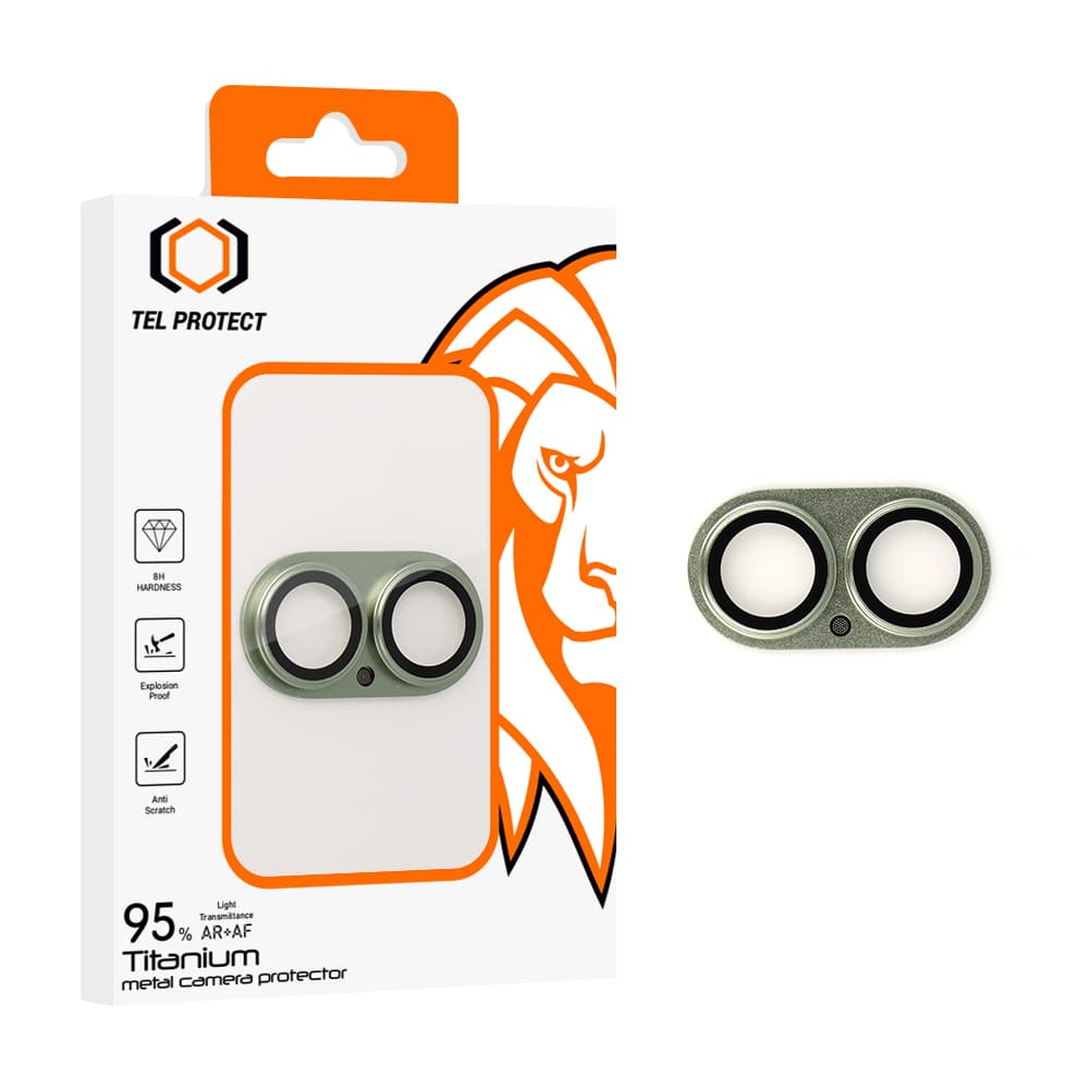 Tvrzené sklo Tel Protect 95% AR+AF Full Metal Camera Protector na fotoaparát pro iPhone 17 green - náhled 1