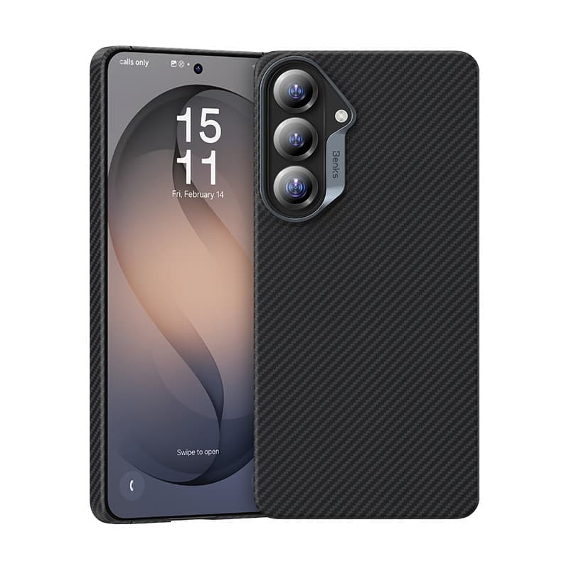 Magnetický kryt s kovovým rámečkem Benks Armor Air Kevlar 600D pro Samsung Galaxy S26 Plus - černý - náhled 1