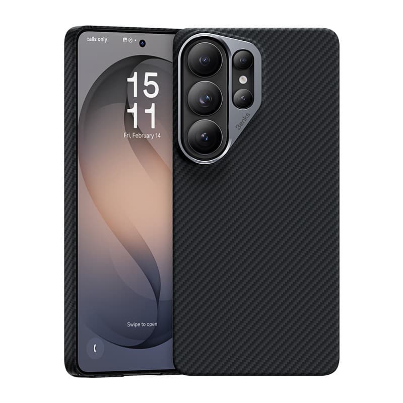 Magnetický kryt s kovovým rámečkem Benks Armor Air Kevlar 600D pro Samsung Galaxy S26 Ultra - černý - náhled 1