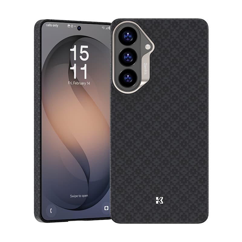 Magnetický kryt s kovovým rámečkem Benks Armor Air Grid Kevlar 600D pro Samsung Galaxy S26 Plus - černý - náhled 1