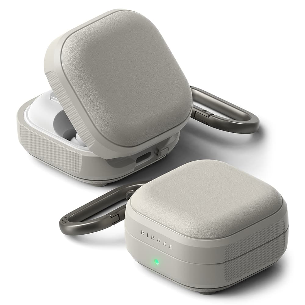 Ringke - Ochranné pouzdro Onyx Magnetic - pro Samsung Galaxy Buds 4 Pro, Protiskluzová textura, Otvor pro karabinu - Teplá šedá - náhled 1