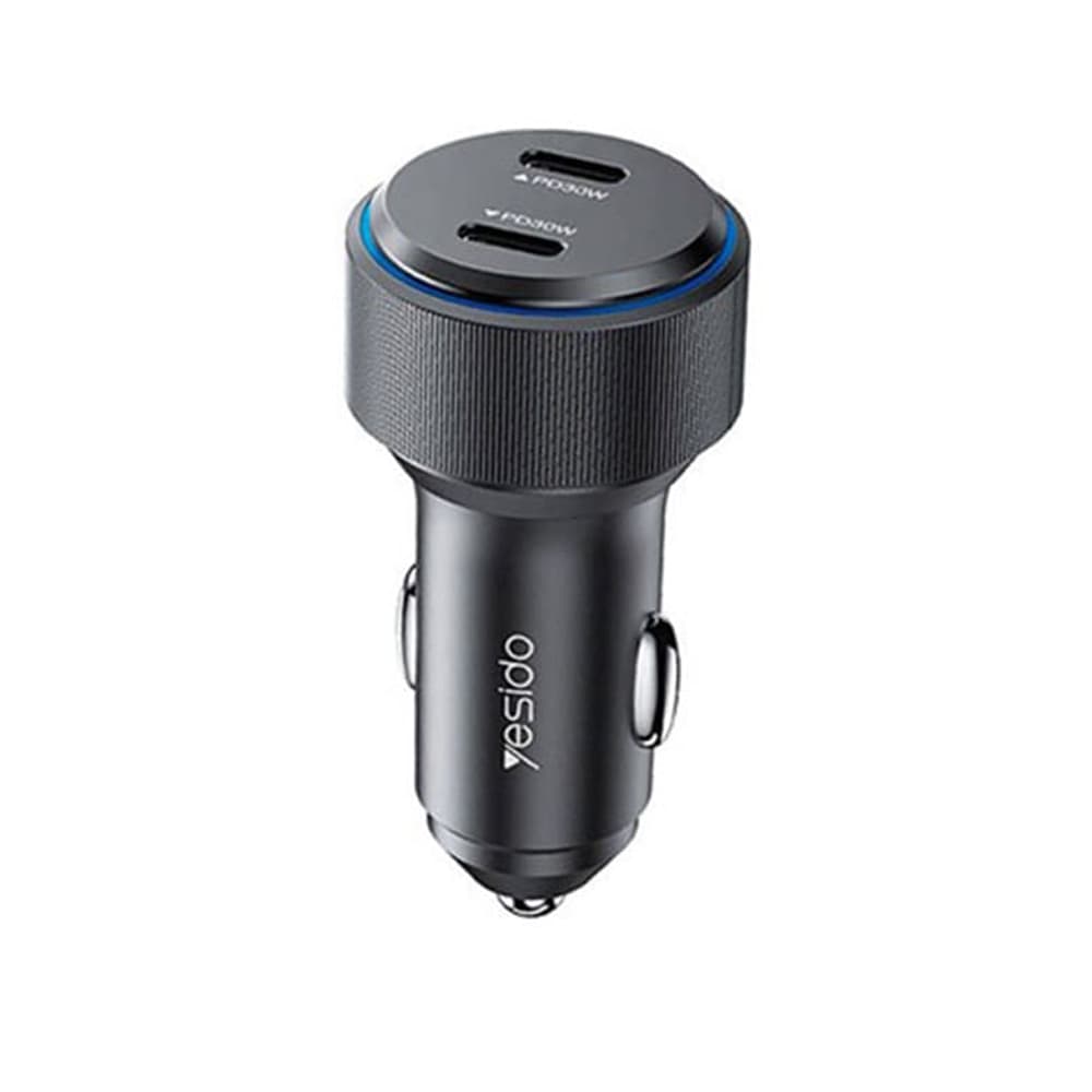 Yesido - Autonabíječka (Y48) - 2x Type-C, Rychlé nabíjení, 60W - Černá - náhled 1