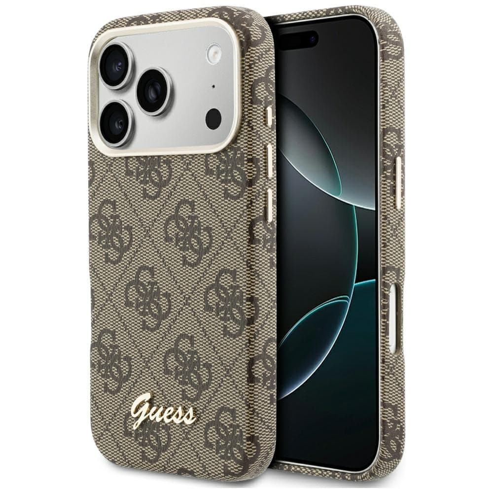 Guess - Kryt 4G Script MagSafe (GUHMP17L5P4FWMSW) - iPhone 17 Pro - Hnědá - náhled 1