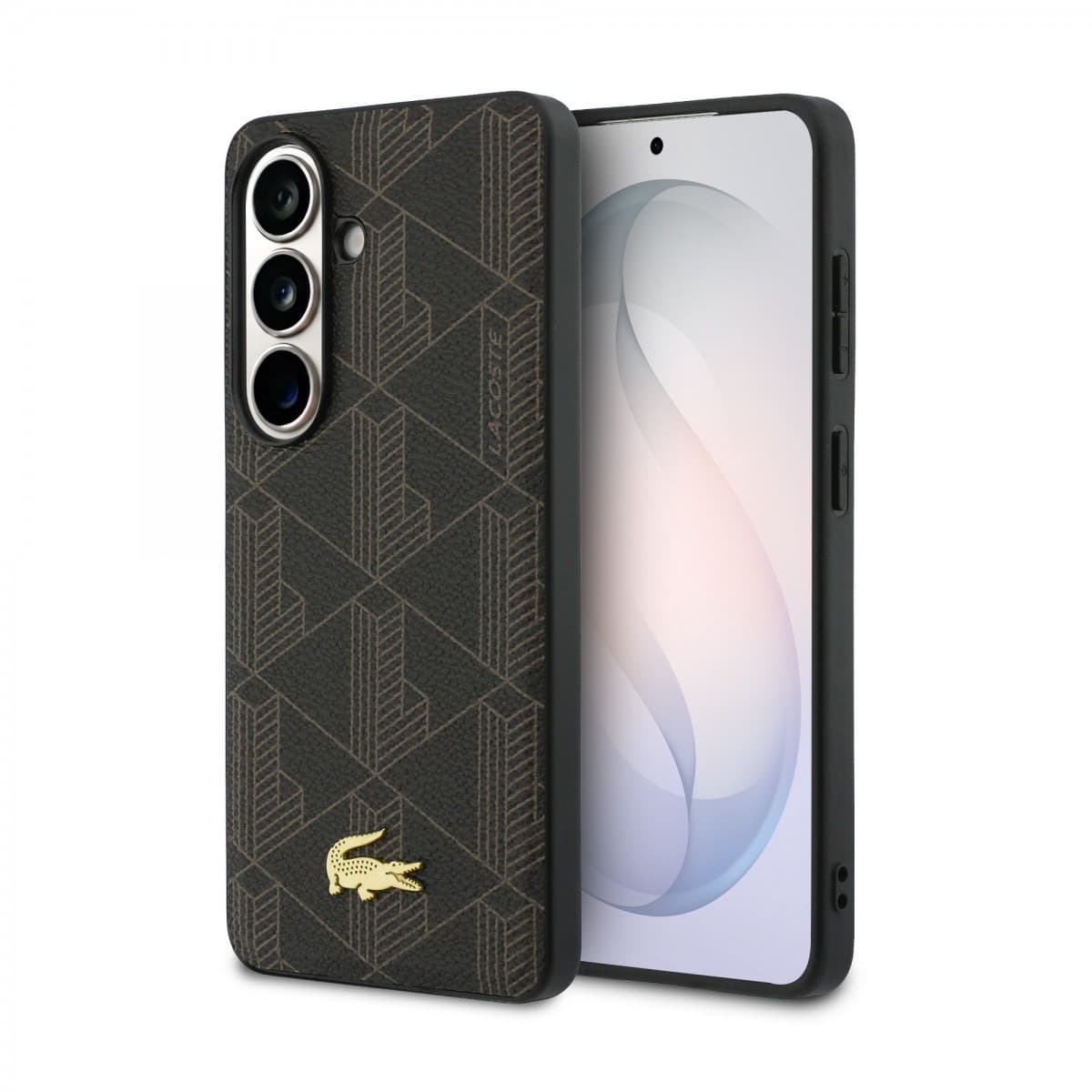 Zadní kryt Lacoste PVC Blend Monogram Gold Logo Magnetic pro Samsung Galaxy S26+ hnědý - náhled 1