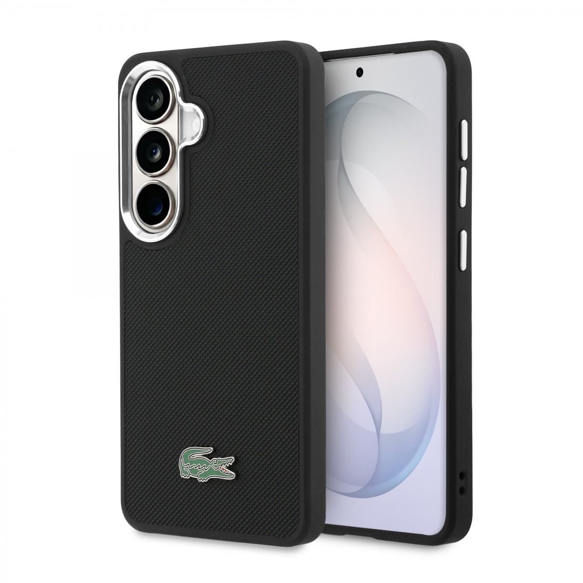 Zadní kryt Lacoste Petit Pique Metal Logo Magnetic pro Samsung Galaxy S26+ černý - náhled 1