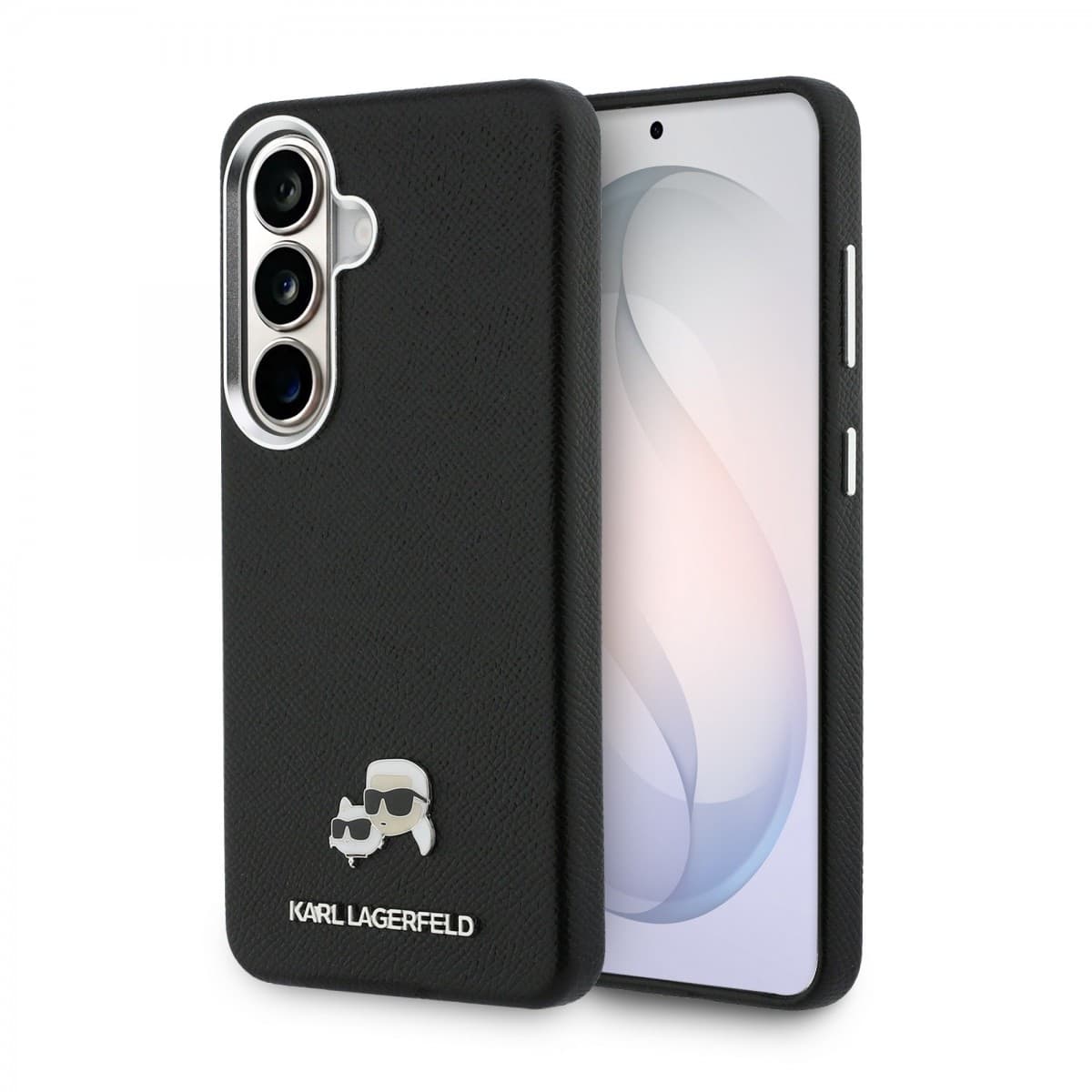 Zadní kryt Karl Lagerfeld Grained PU Leather K&amp;CH Heads Magnetic pro Samsung Galaxy S26 černý