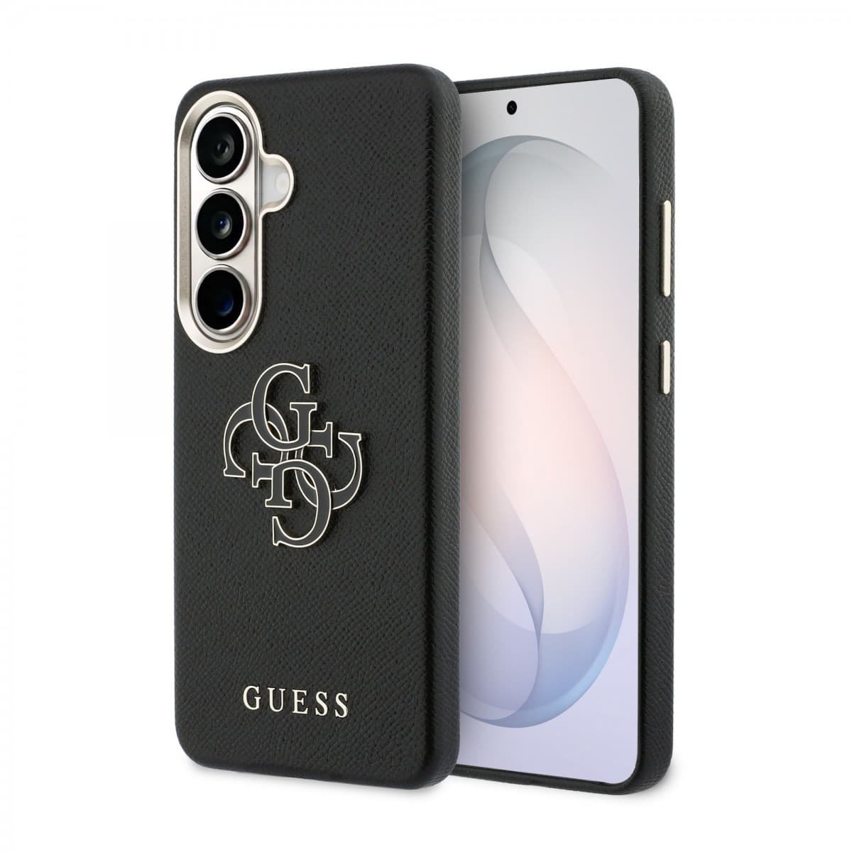 Zadní kryt Guess PU 4G Resin Metal Logo pro Samsung Galaxy S26+ černý - náhled 1