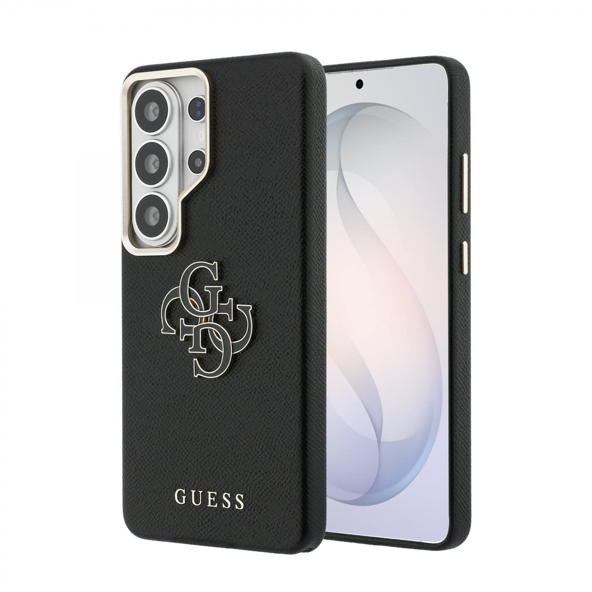 Zadní kryt Guess PU 4G Resin Metal Logo pro Samsung Galaxy S26 Ultra černý - náhled 1