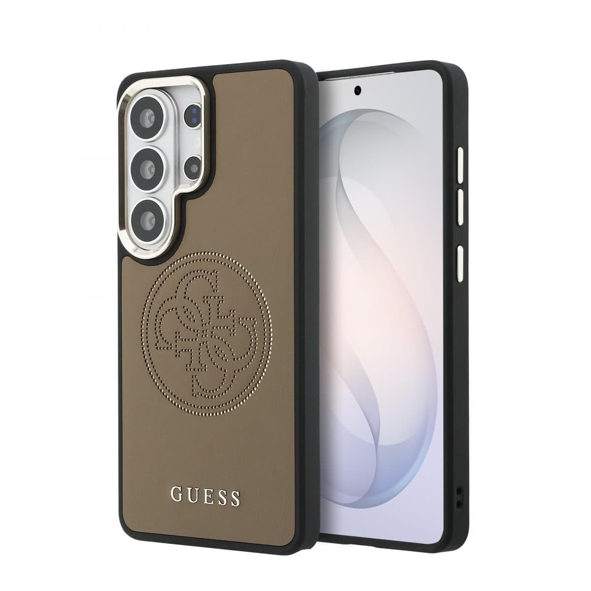 Zadní kryt Guess PU Perforated 4G Logo Magnetic pro Samsung Galaxy S26 Ultra hnědý - náhled 1