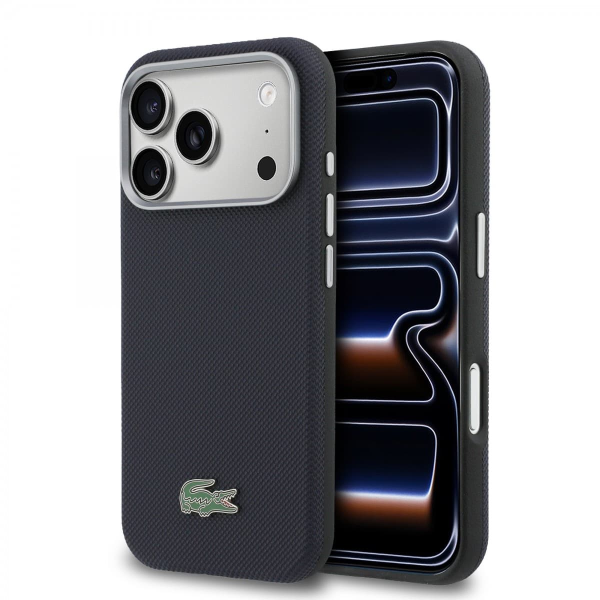 Zadní kryt Lacoste PVC Petit Pique Semi Wrap MagSafe pro iPhone 17 Pro Navy - náhled 1