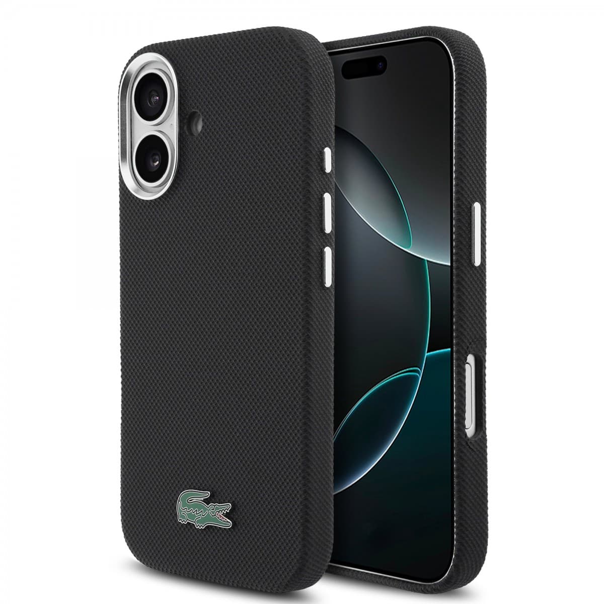 Zadní kryt Lacoste PVC Iconic Petit Pique Metal Logo MagSafe pro iPhone 16 černý - náhled 1