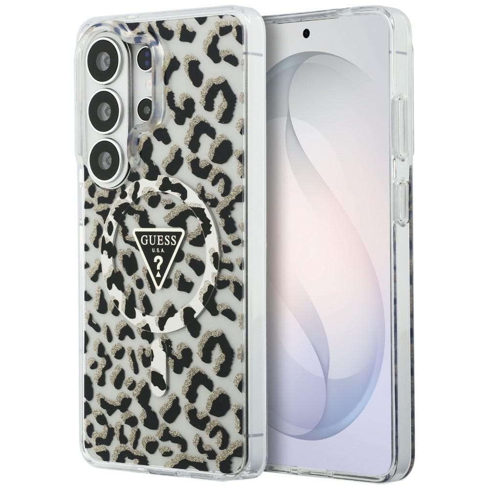 Guess - Kryt IML Leopard Print Triangle MagSafe (GUHMS26LHLEGTGLK) - Samsung Galaxy S26 Ultra - černý - náhled 1