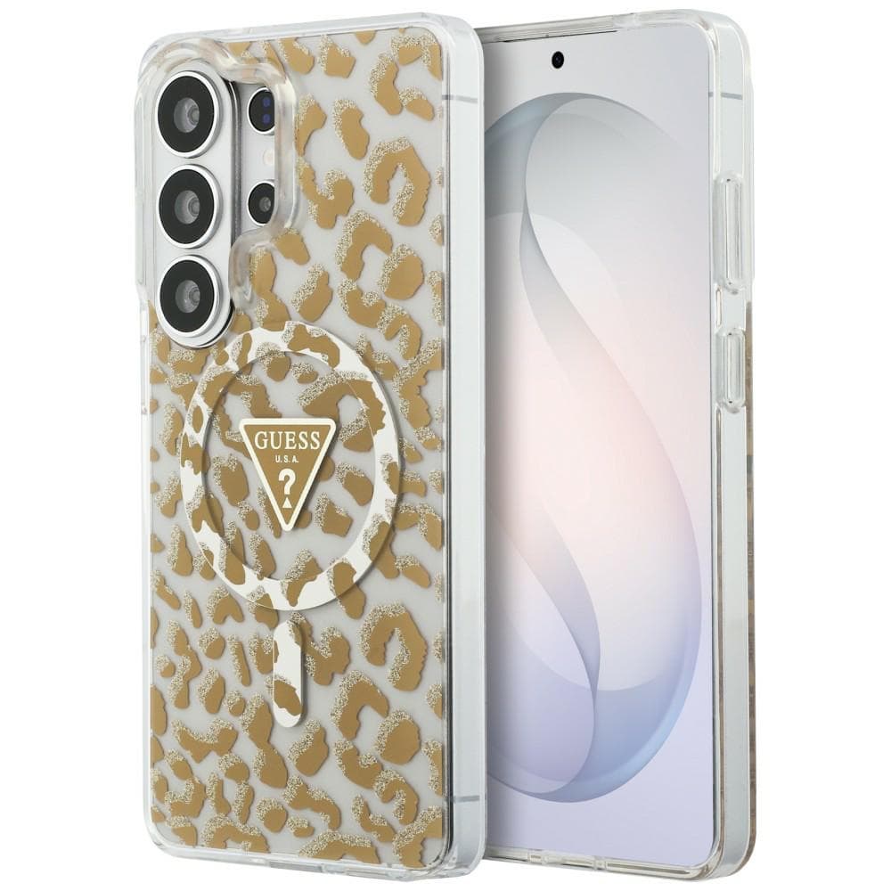 Guess - Kryt IML Leopard Print Triangle MagSafe (GUHMS26LHLEGTGLW) - Samsung Galaxy S26 Ultra - hnědý - náhled 1