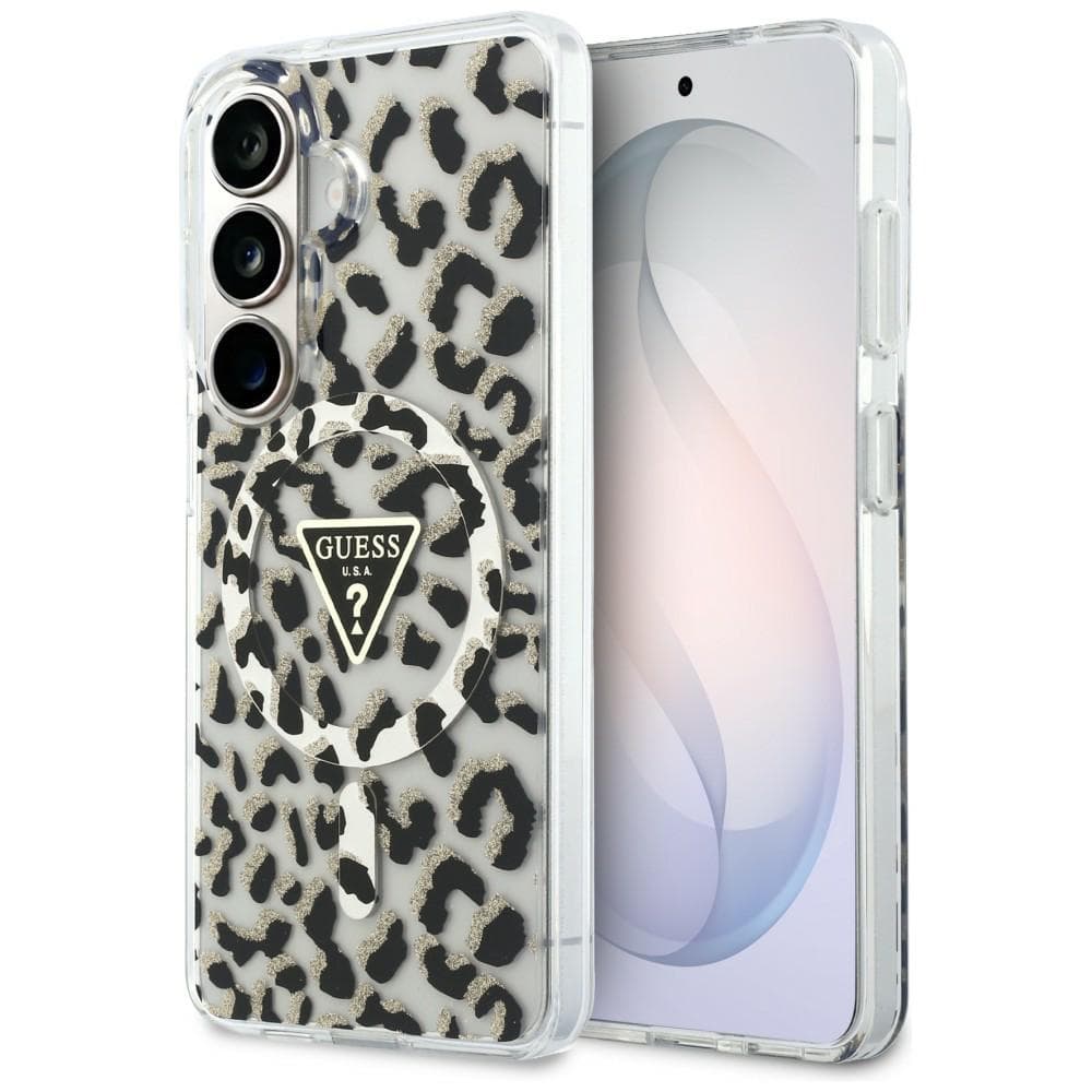 Guess - Kryt IML Leopard Print Triangle (GUHMS26SHLEGTGLK) - Samsung Galaxy S26 - černý - náhled 1