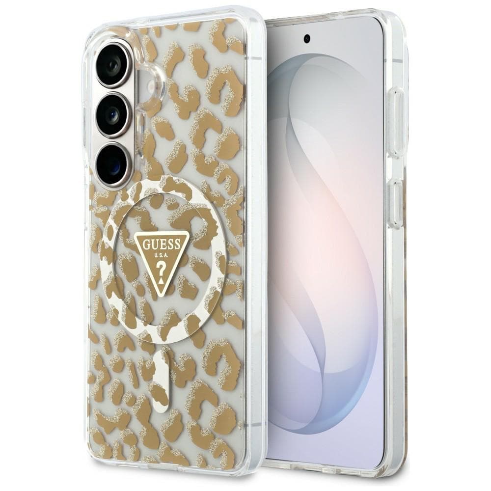 Guess - Kryt IML Leopard Print Triangle (GUHMS26SHLEGTGLW) - Samsung Galaxy S26 - hnědý - náhled 1