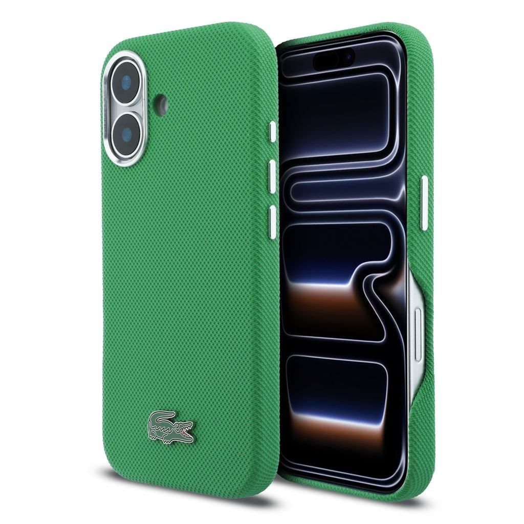Zadní kryt Lacoste PVC Iconic Petit Pique Metal Logo MagSafe pro iPhone 16 Estragon Green - náhled 1