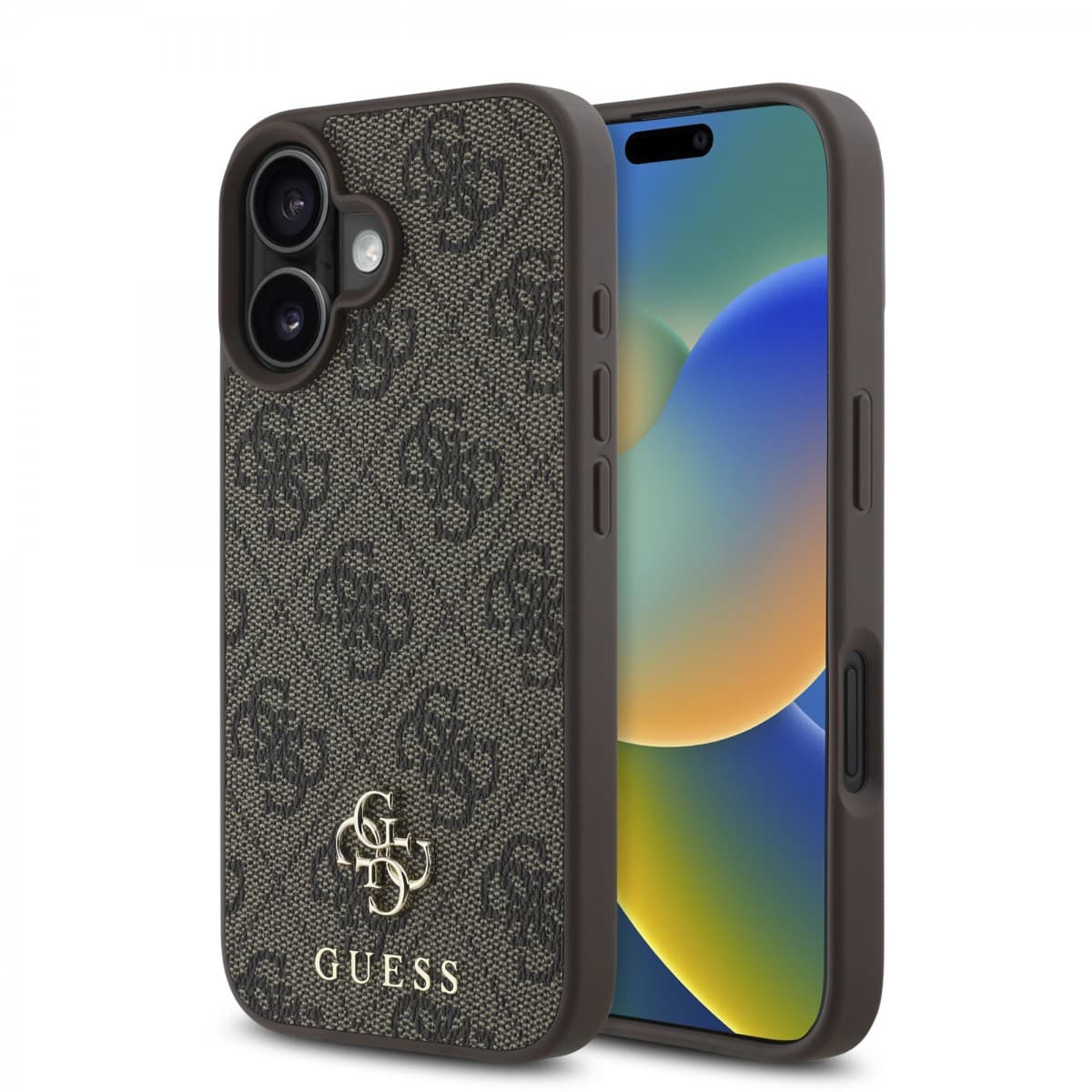 Zadní kryt Guess PU 4G Small Metal Logo MagSafe pro iPhone 16 Plus hnědý - náhled 1