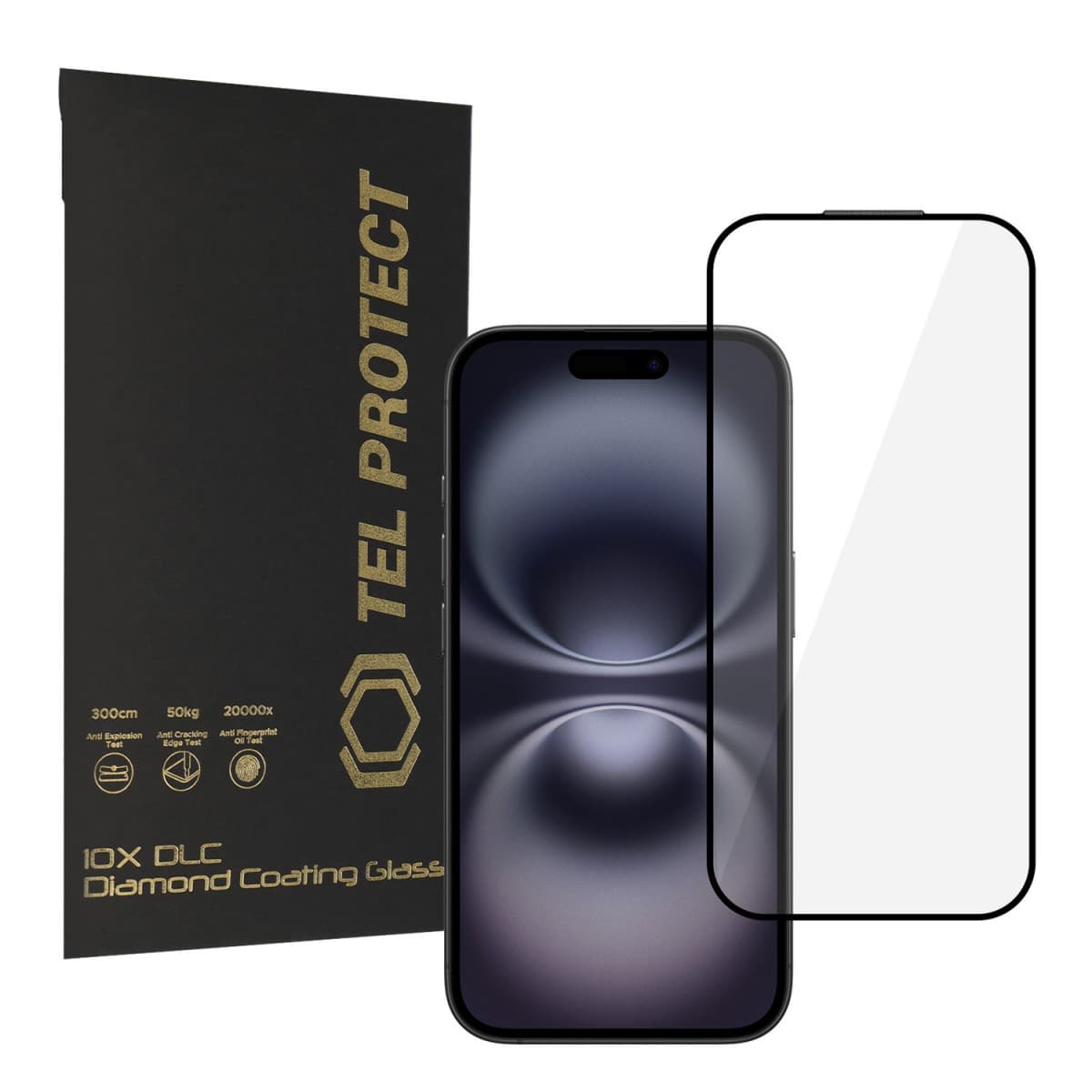 Tvrzené sklo Tel Protect 10X HD DLC s diamantovou vrstvou pro iPhone 16/15 - náhled 1