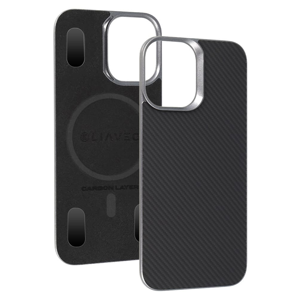 Aramidový kryt Liavec Carbon Layer MagSafe pro iPhone 17 černý - náhled 1