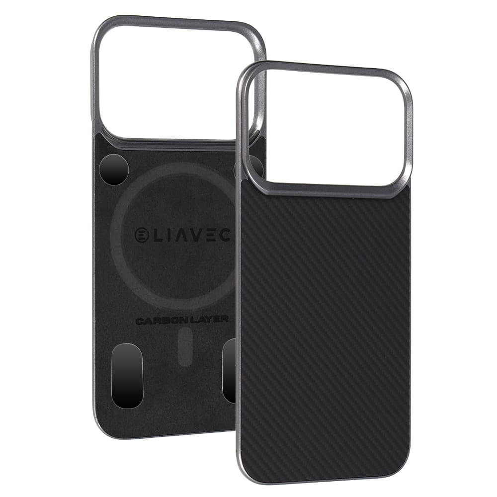 Aramidový kryt Liavec Carbon Layer MagSafe pro iPhone 17 Pro černý - náhled 1
