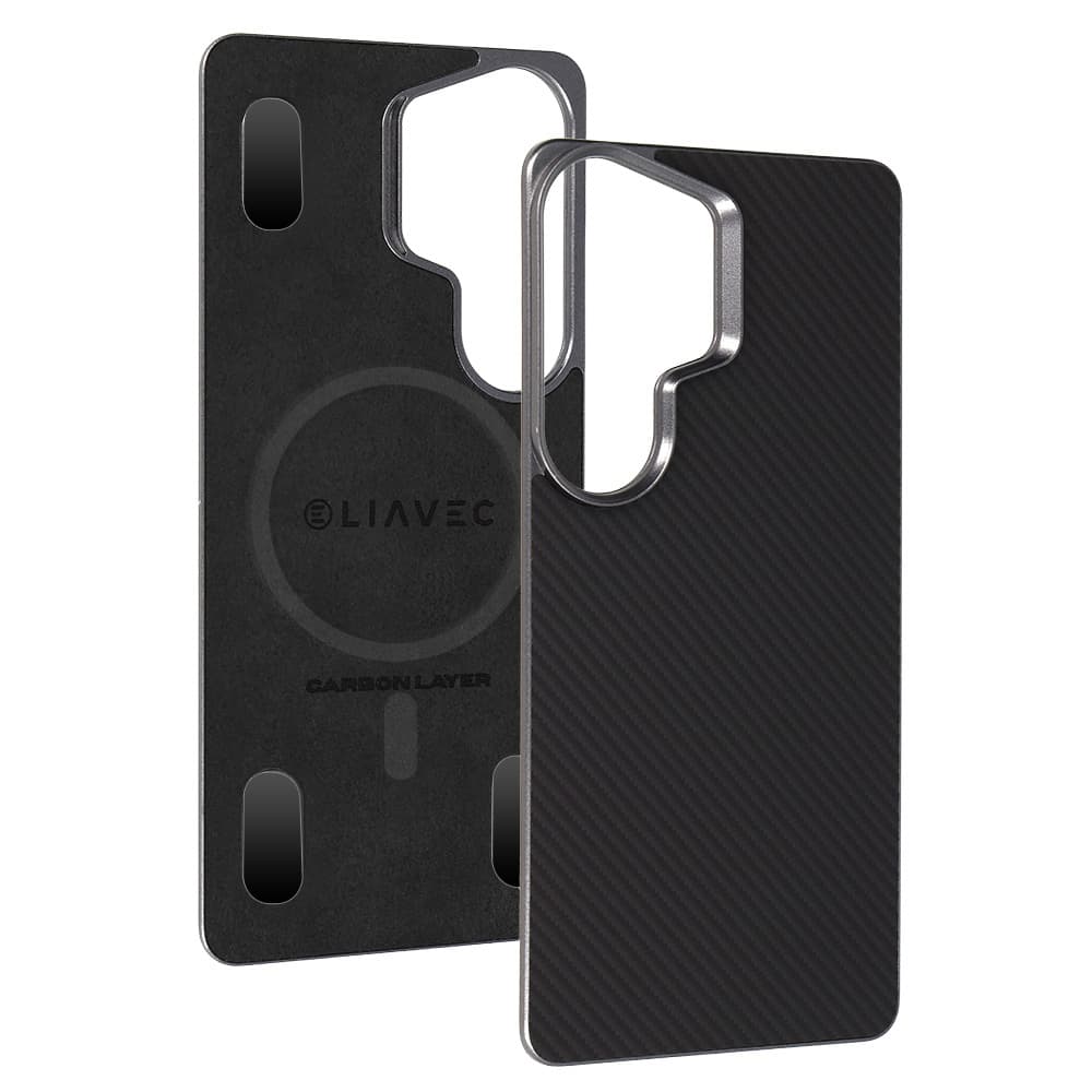Aramidový kryt Liavec Carbon Layer MagSafe pro Samsung Galaxy S26 Ultra černý - náhled 1