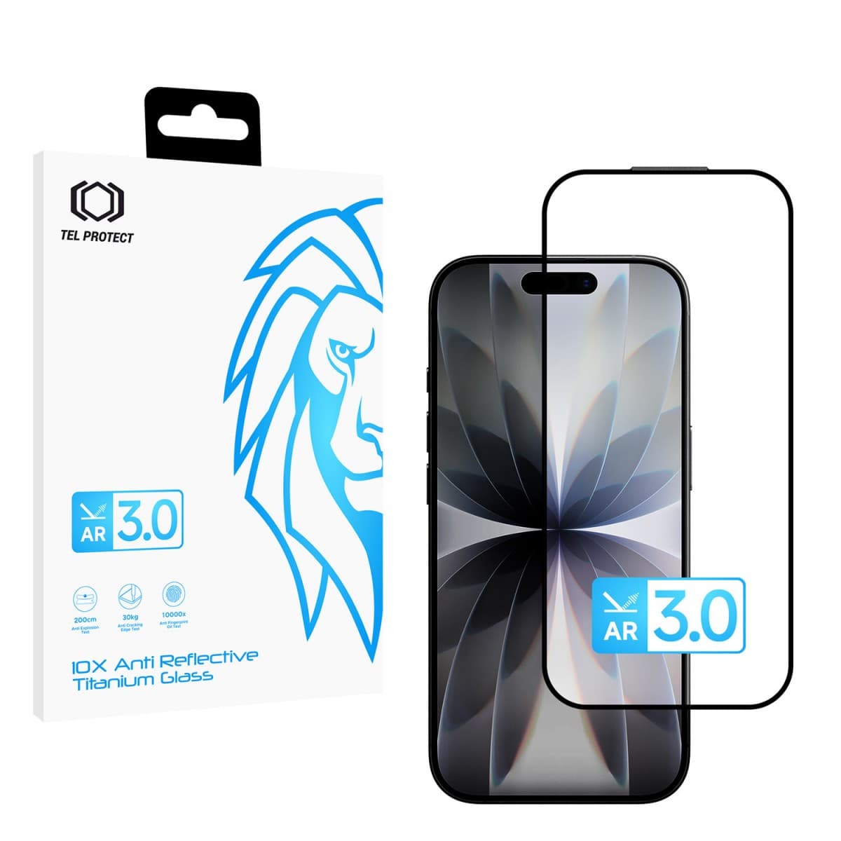 Ochranné tvrzené sklo Tel Protect 10X AR 3.0 AntiReflective Titanium pro iPhone 16 Pro Max - náhled 1