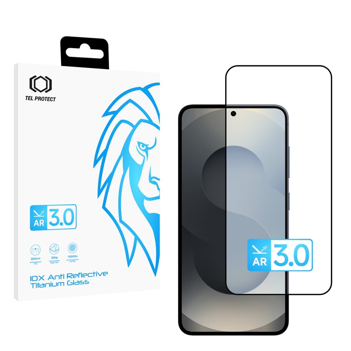 Ochranné tvrzené sklo Tel Protect 10X AR 3.0 AntiReflective Titanium pro Samsung Galaxy S24/S25 - náhled 1