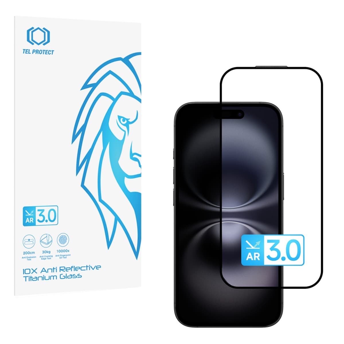 Ochranné tvrzené sklo Tel Protect 10X AR 3.0 AntiReflective Titanium pro iPhone 16 - náhled 1