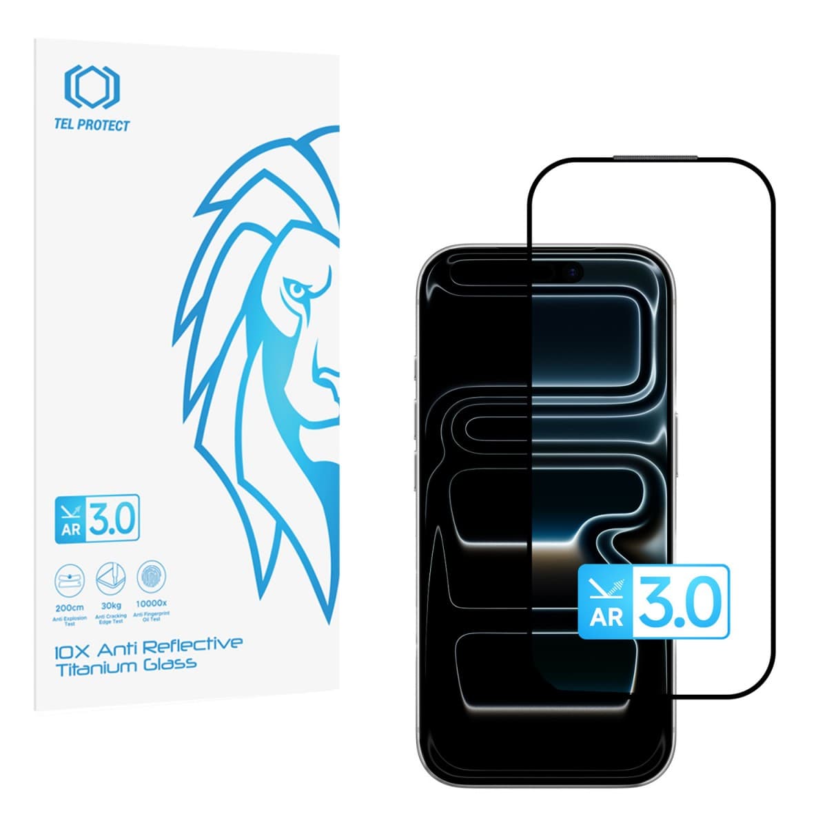 Ochranné tvrzené sklo Tel Protect 10X AR 3.0 AntiReflective Titanium pro iPhone 17 Pro - náhled 1