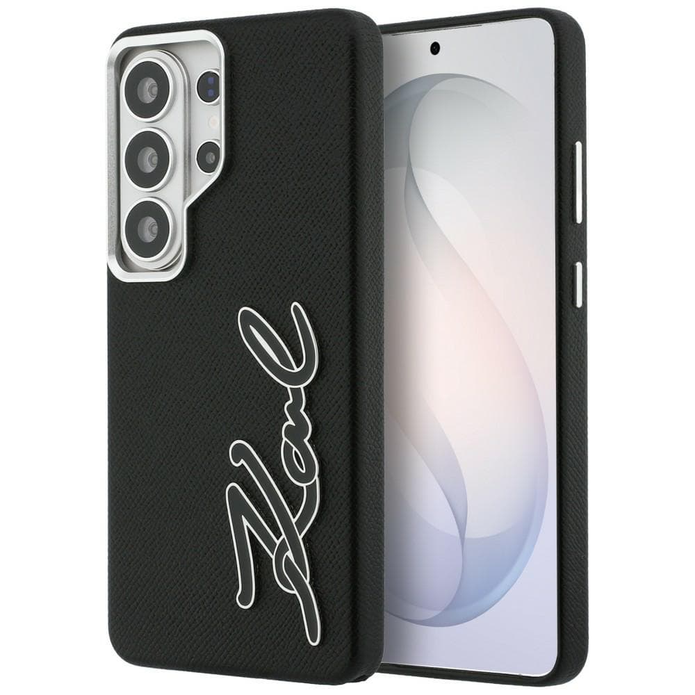 Kryt Karl Lagerfeld - Full Wrapped Grained Leather with Signature Resin Logo (KLHCS26LPGFKSRSK) - Samsung Galaxy S26 Ultra Černý - náhled 1