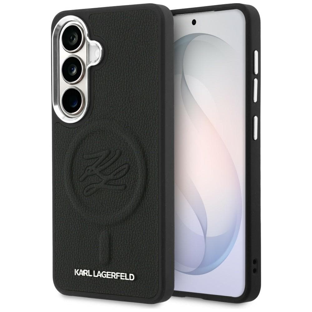 Kryt Karl Lagerfeld - Leather with Initial Logo Debossed MagSafe (KLHMS26SPGFKLRDK) - Samsung Galaxy S26 Černý - náhled 1