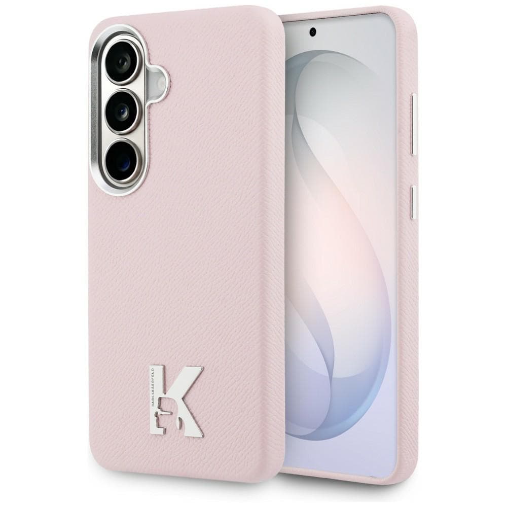 Kryt Karl Lagerfeld - Wrapped Grained Leather with K Head Logo MagSafe (KLHMS26S5PGFKHGP) - Samsung Galaxy S26 Růžový - náhled 1