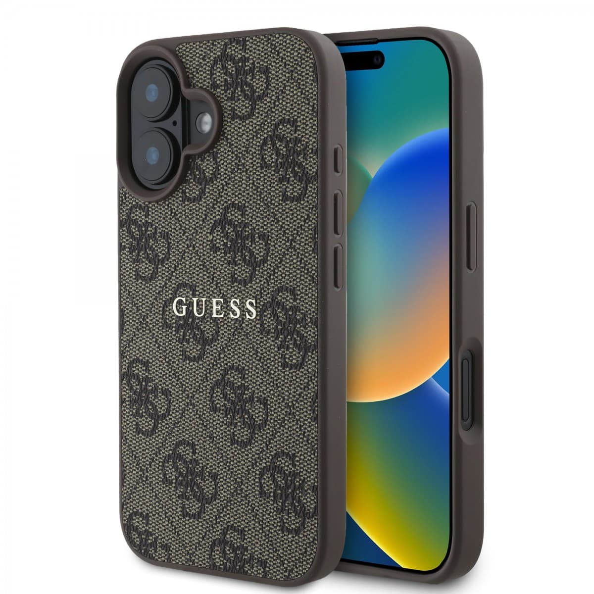 Zadní kryt Guess PU 4G Classic Logo MagSafe pro iPhone 16 Plus hnědý - náhled 1