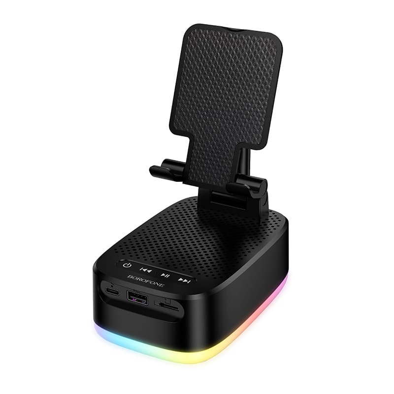 Přenosný Bluetooth reproduktor Borofone BR200 Marea 3v1 s držákem a powerbankou 1500mAh černý - náhled 1