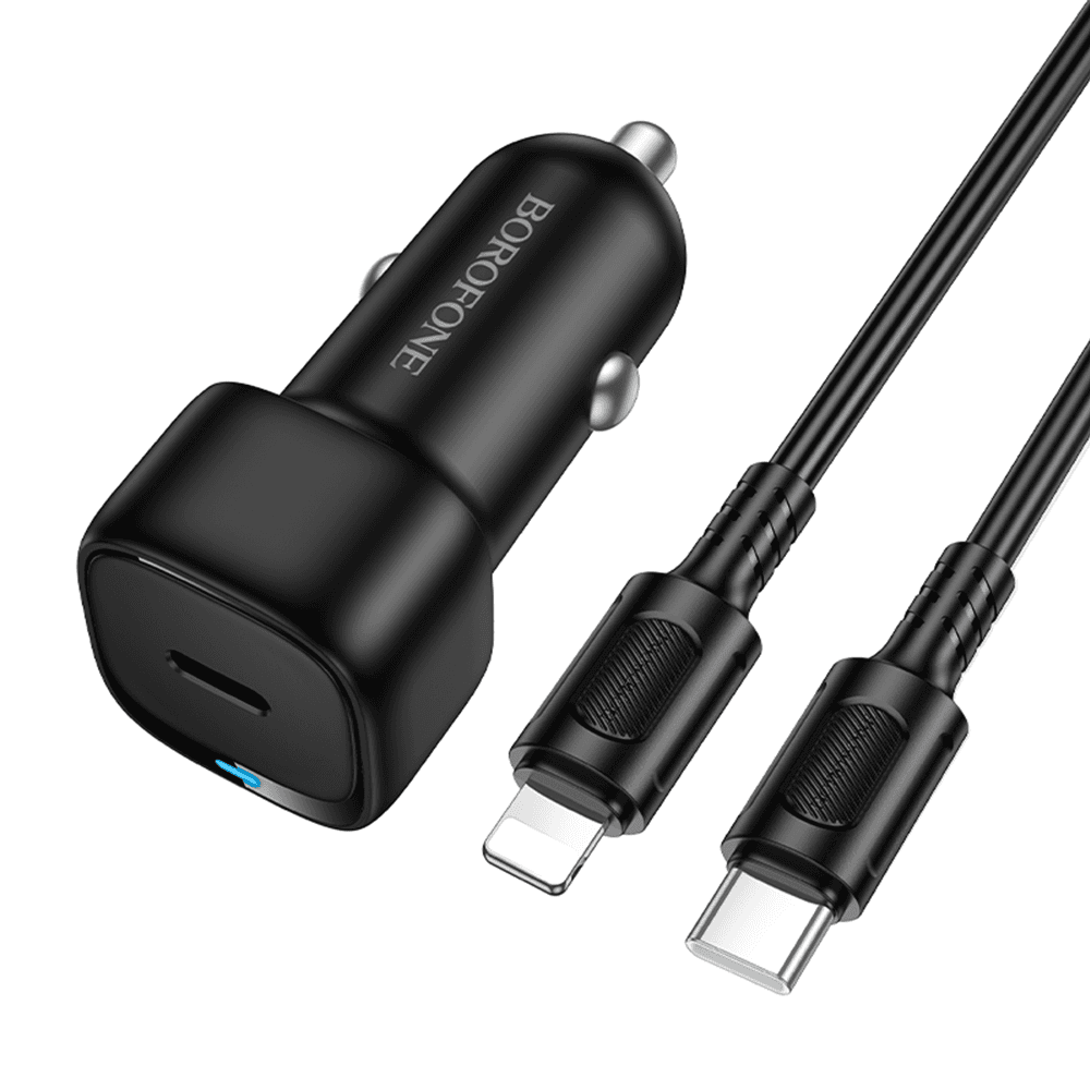 Autonabíječka Borofone BZ34A Cloud s kabelem Type-C na Lightning 20W černá - náhled 1