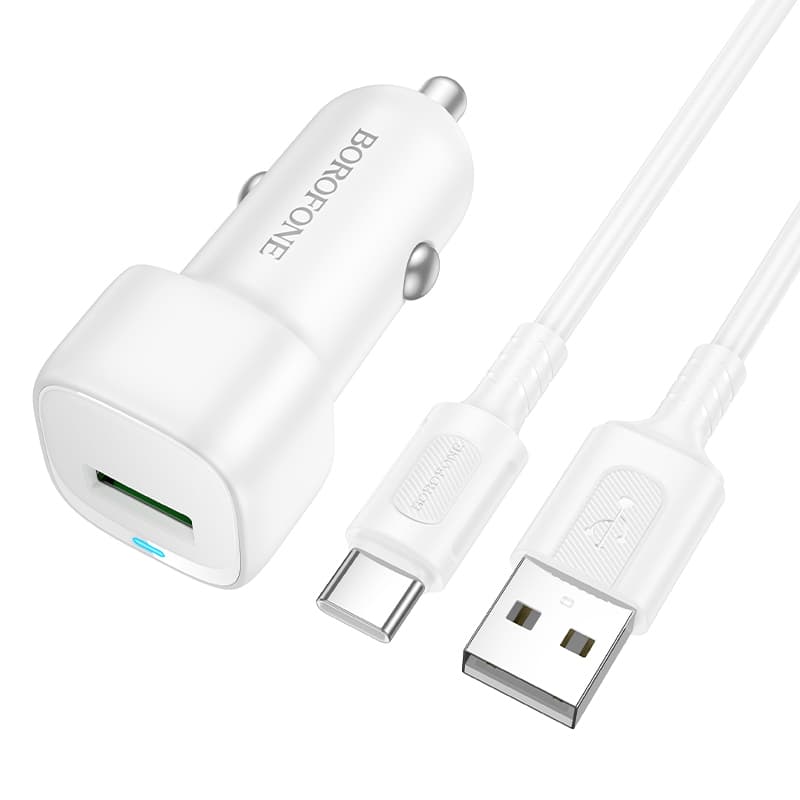 Autonabíječka Borofone BZ34 Cloud s kabelem USB na Type-C 18W bílá - náhled 1