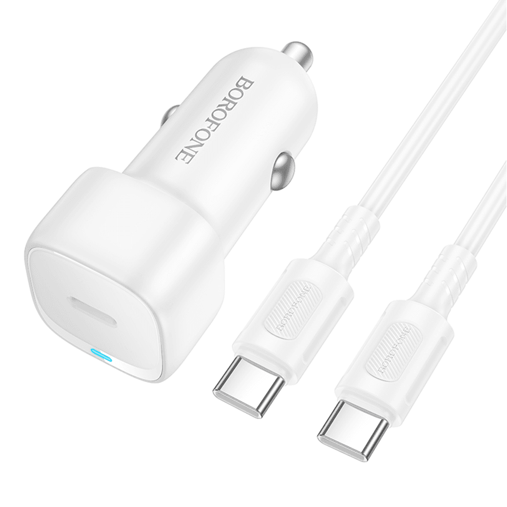 Autonabíječka Borofone BZ34A Cloud s kabelem Type-C na Type-C 20W bílá - náhled 1