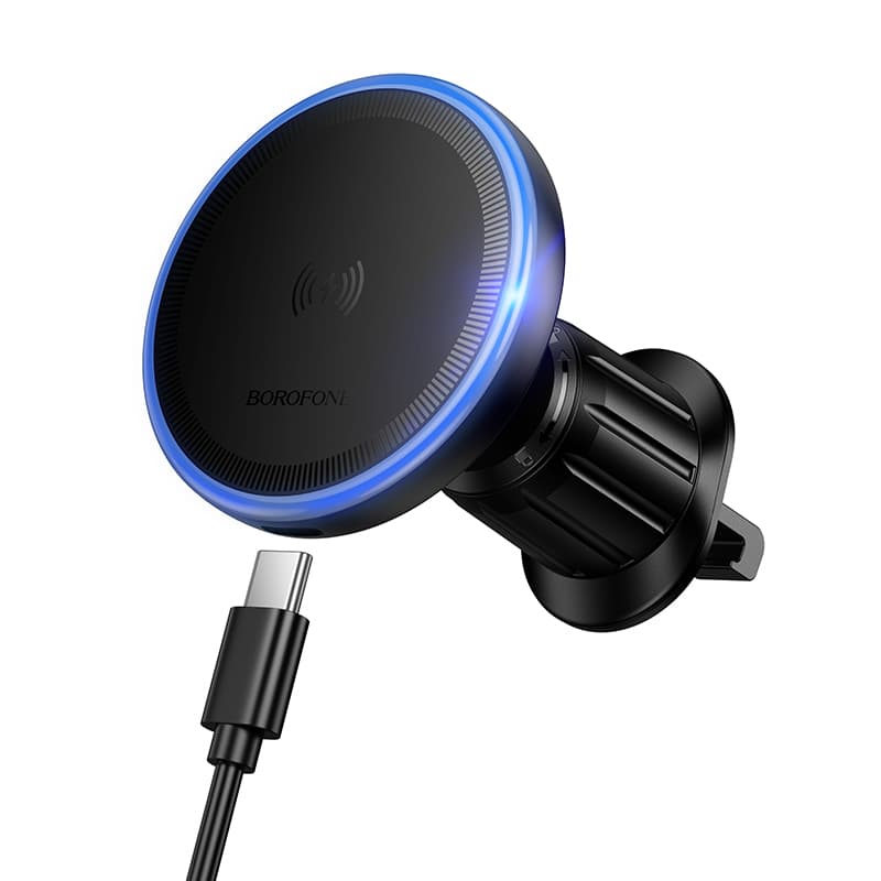 Magnetický držák do auta Borofone BH224 Flash s indukčním nabíjením černý - náhled 1