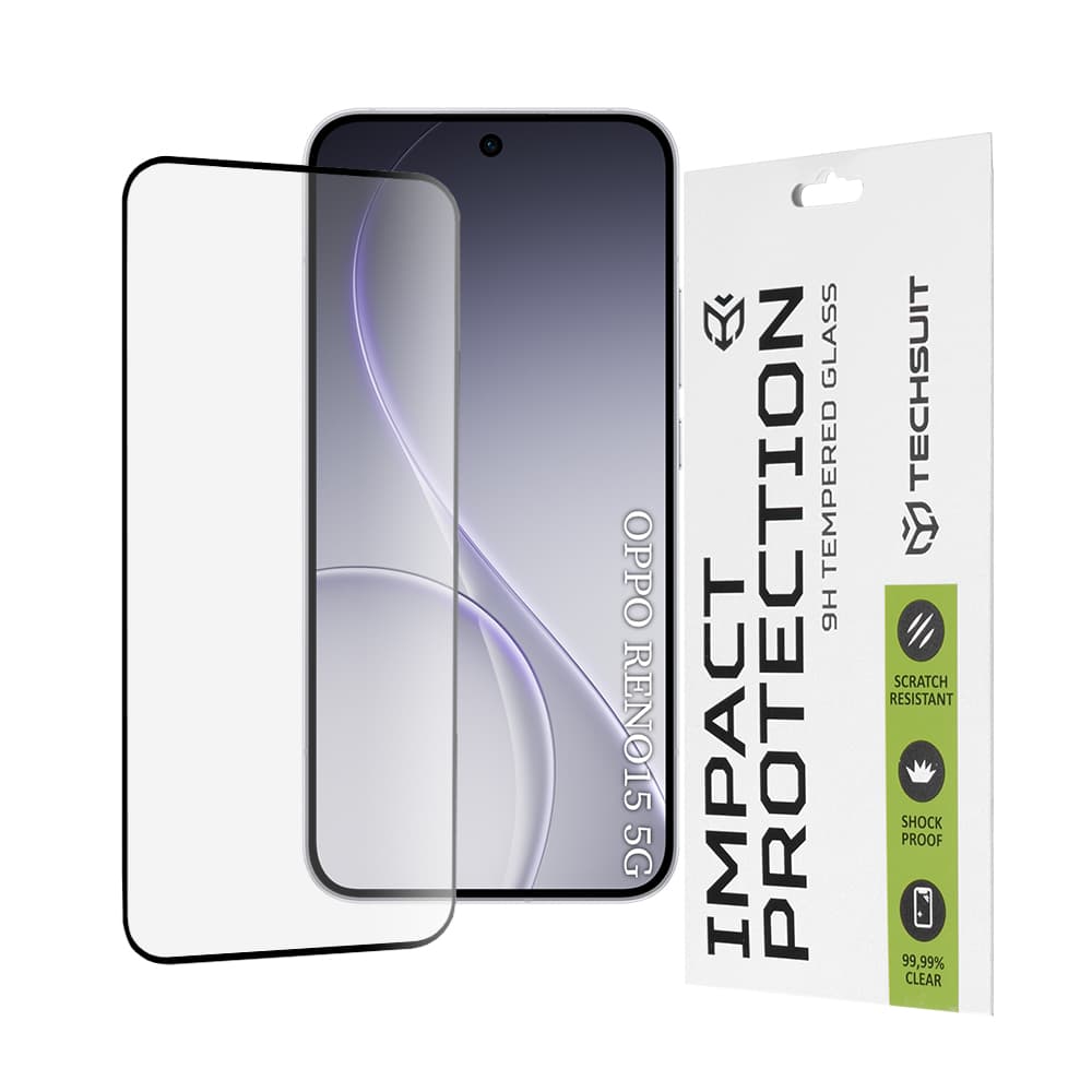 Tvrzené sklo Techsuit 111D Full Cover / Full Glue - Oppo Reno15 Černé - náhled 1