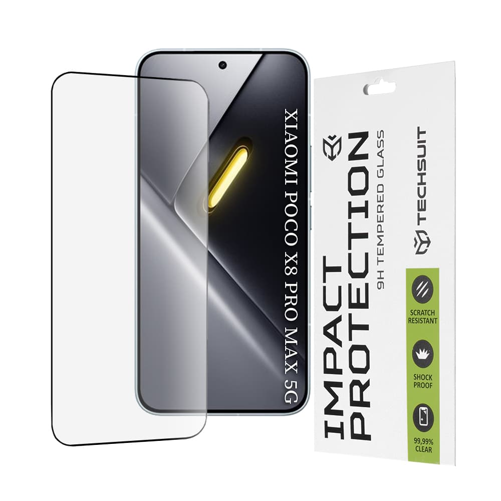 Tvrzené sklo Techsuit 111D Full Cover / Full Glue - Xiaomi Poco X8 Pro Max Černé - náhled 1