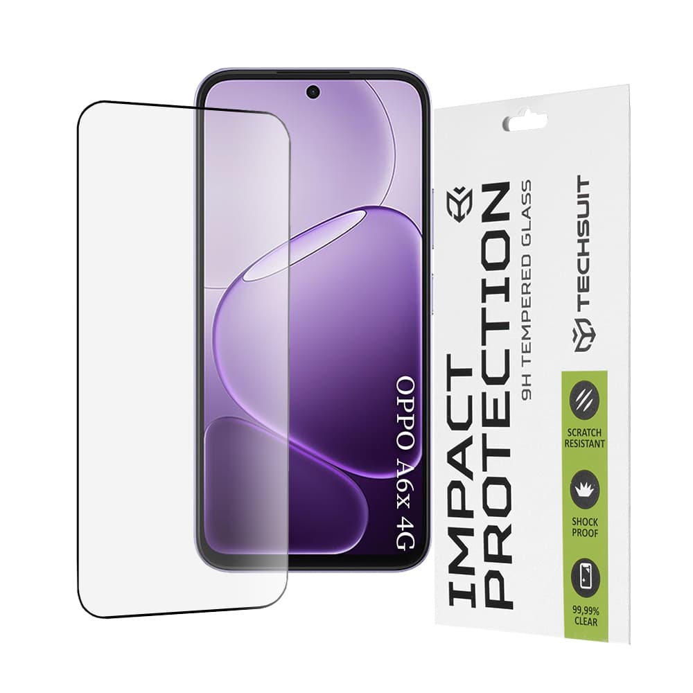 Tvrzené sklo Techsuit 111D Full Cover / Full Glue - Oppo A6x 4G / A6x 5G Černé - náhled 1