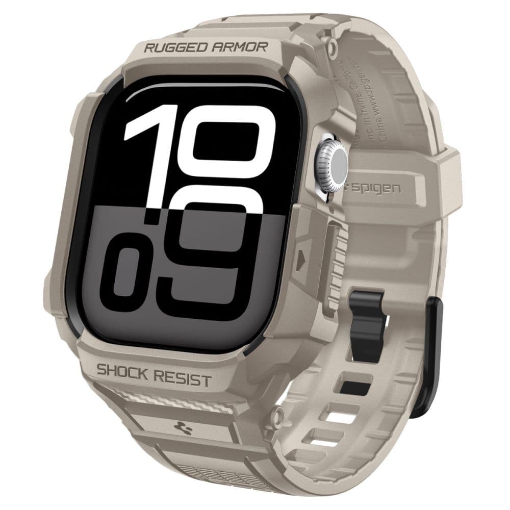 Kryt s řemínkem Spigen - Rugged Armor Pro V2 (ACS10506) - Apple Watch 10 46mm / Watch 11 46mm pískově béžový - náhled 1