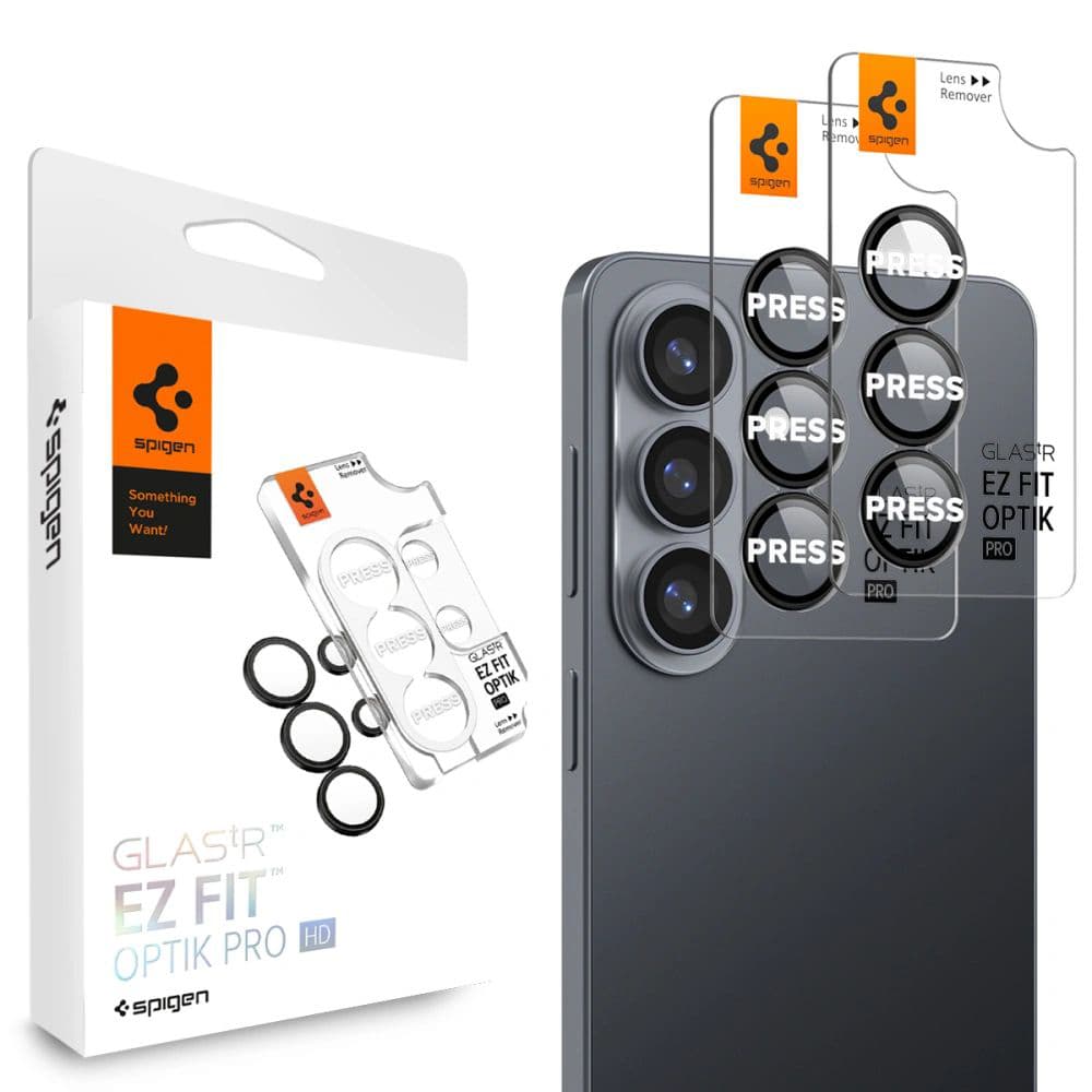 Tvrzené sklo na fotoaparát Spigen - (2 pack) Optik.tR EZ Fit Pro HD Camera Glass (AGL11088) - Samsung Galaxy S26 Plus černé - náhled 1