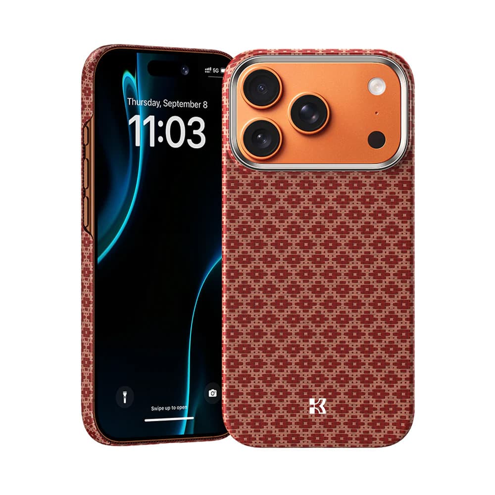Kryt Benks Magnetic Armor Air Armor Grid Kevlar Metal Frame 600D (H069) pro iPhone 17 Pro oranžový - náhled 1