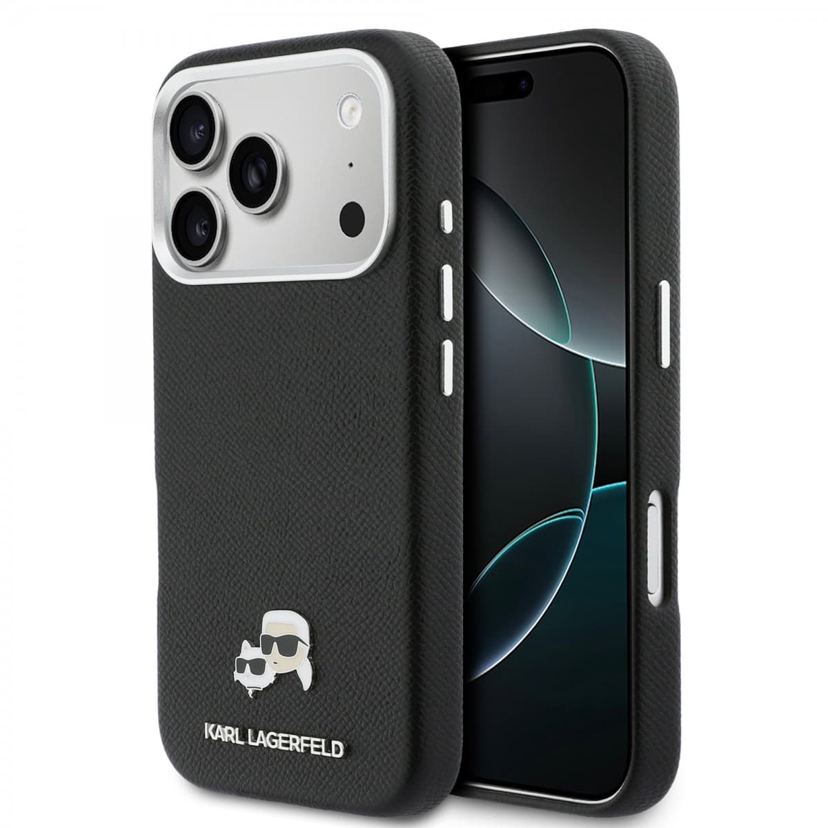 Zadní kryt Karl Lagerfeld PU Karl and Choupette Heads Pins MagSafe pro iPhone 17 Pro černý - náhled 1