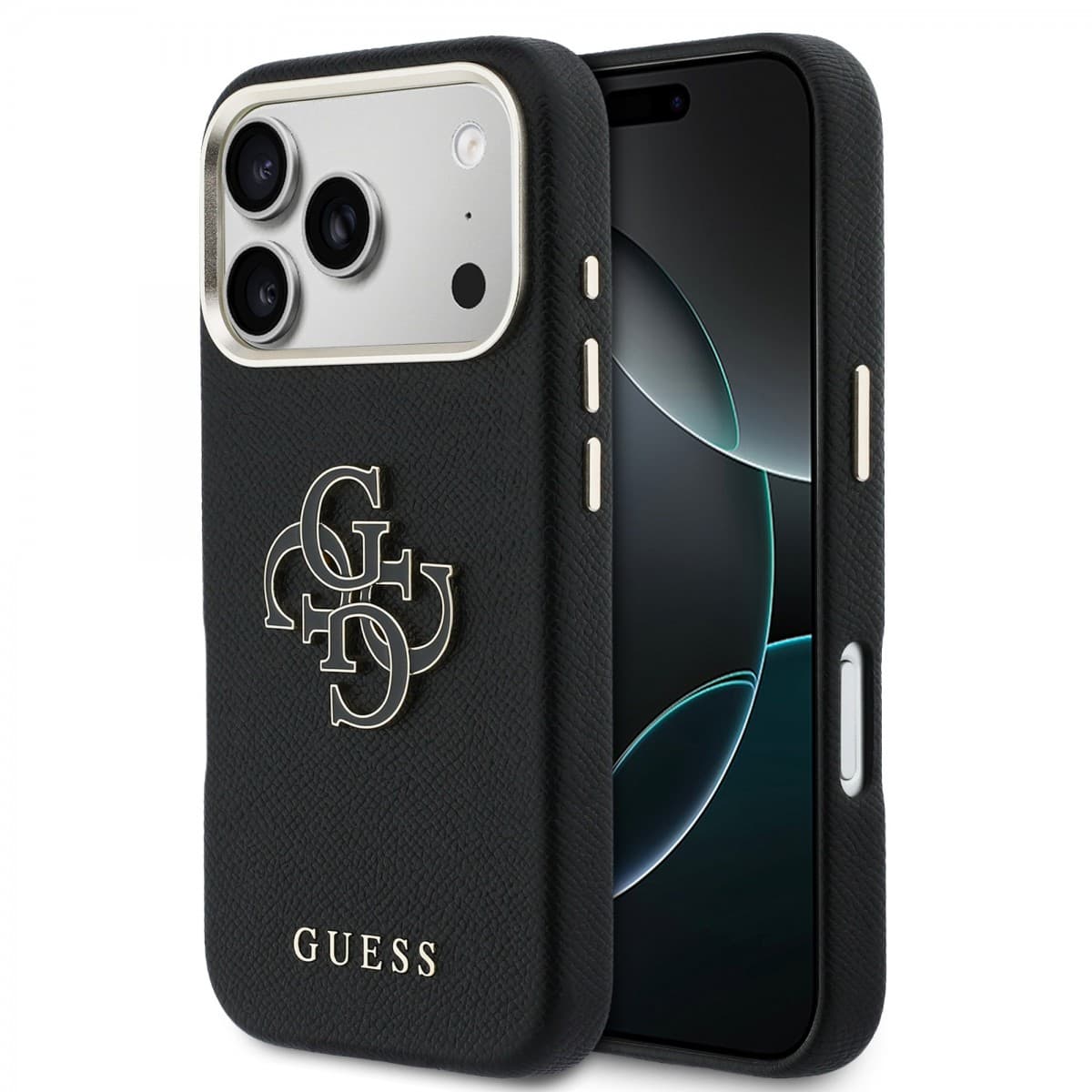 Zadní kryt Guess PU Resin Logo pro iPhone 17 Pro černý - náhled 1