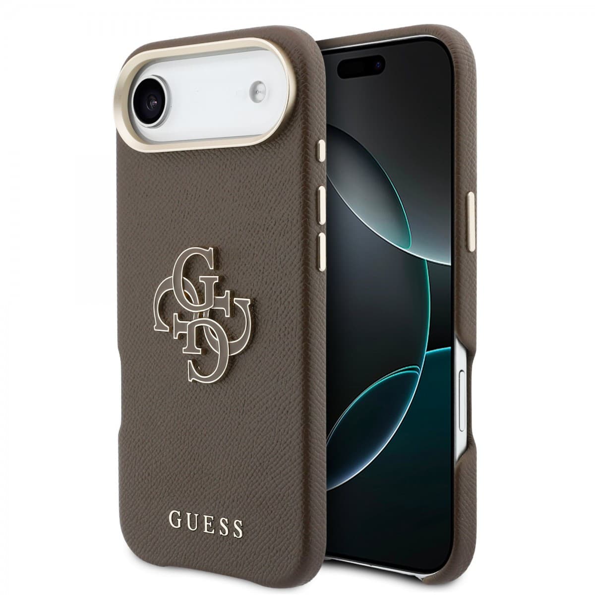 Zadní kryt Guess PU Resin Logo pro iPhone Air hnědý - náhled 1