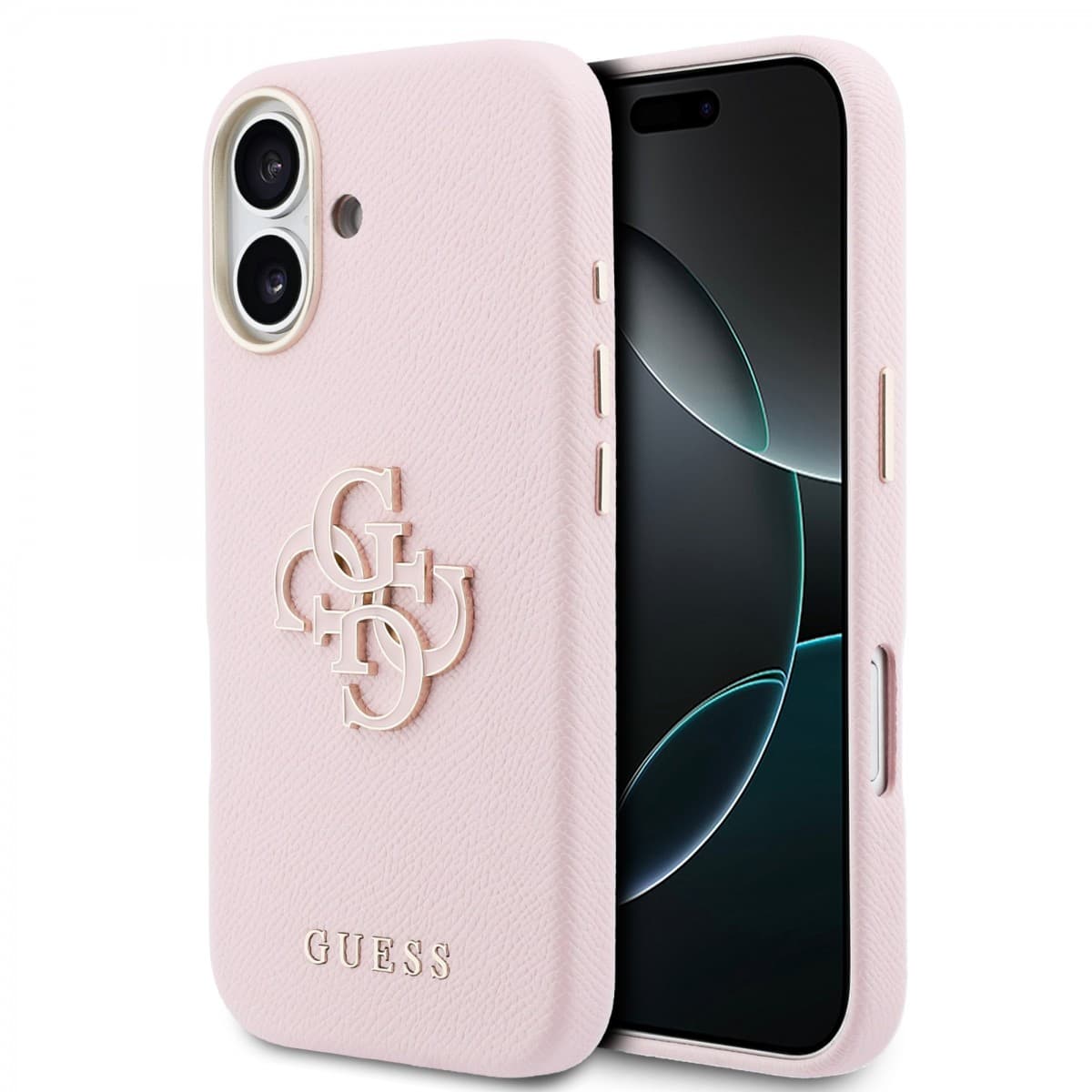 Zadní kryt Guess PU Resin Logo pro iPhone 17 růžový - náhled 1